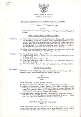 KEPUTUSAN BUPATI KEPALA DAERAH TINGKAT II SLEMAN NOMOR : 800.05/01158/Kep.KDH/1994